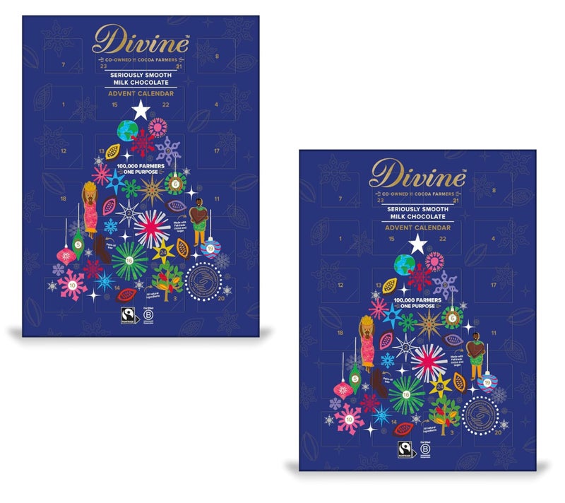 Divine Advent Calendars - Pack of 2 - Milk Chocolate - Delicious Traditions for Friends and Family - Great for Sharing - Great Taste and Fun to Use - Image 1